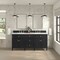 James Martin Vanities 72'' Double Vanity, Black Onyx w/ 3 CM White Zeus Quartz Top 424-V72-BKO-3WZ - alternate 6